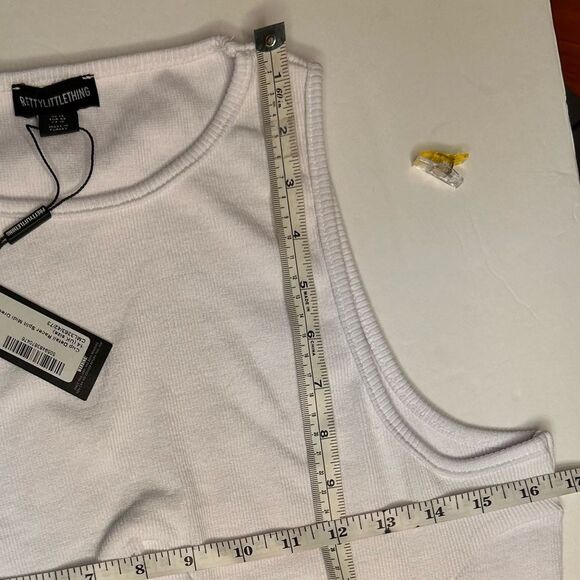 NWT PrettyLittleThing White Cup Detail Racer Split Midi Dress Sleeveless Size 10 - Picture 10 of 17